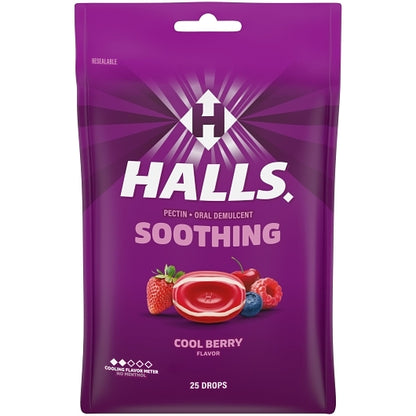Halls Breezers Cool Berry Cough Drops, 4 x 12 x 25 ct Case - DOT product image 4