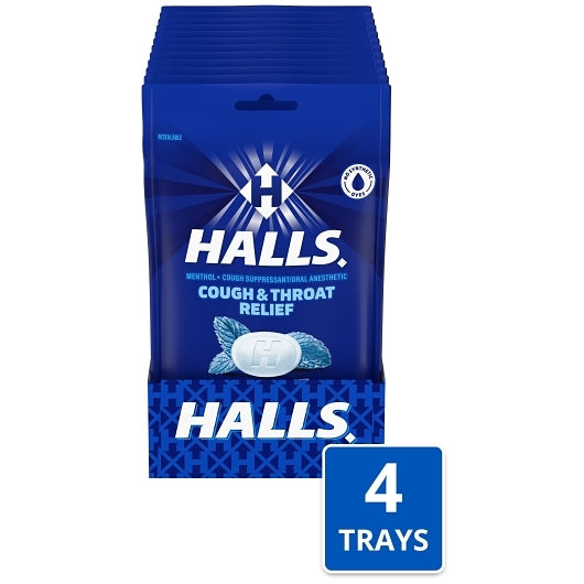Halls Menthol Eucalyptus Cough Drops, 4 x 12 x 30 ct Case - Health & Personal Care