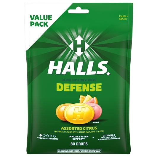 Halls Defense Assorted Citrus Cough Drops, 12 x 80 ct Case - DOT product image 2