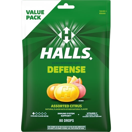 Halls Defense Assorted Citrus Cough Drops, 12 x 80 ct Case - DOT product image 3