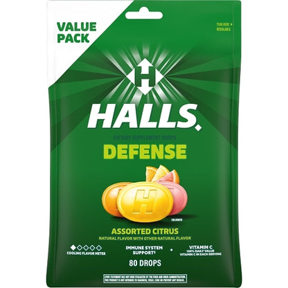 Halls Defense Assorted Citrus Cough Drops, 12 x 80 ct Case - DOT product image 3