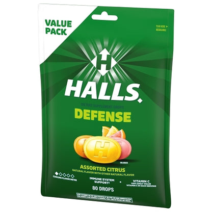 Halls Defense Assorted Citrus Cough Drops, 12 x 80 ct Case - DOT product image 8