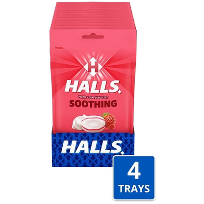 Halls Breezers Creamy Strawberry Cough Drops, 4 x 12 x 25 ct Case - Health & Personal Care