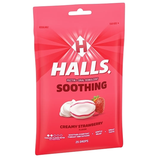 Halls Breezers Creamy Strawberry Cough Drops, 4 x 12 x 25 ct Case - DOT product image 5