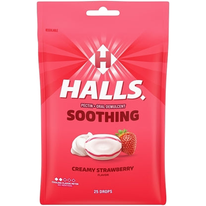 Halls Breezers Creamy Strawberry Cough Drops, 4 x 12 x 25 ct Case - DOT product image 4