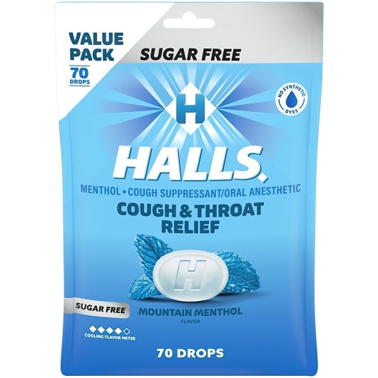 Halls Sugar Free Menthol Lyptus Mountain Menthol Eucalyptus Cough Drops, 12 x 70 ct Case - DOT product image 6