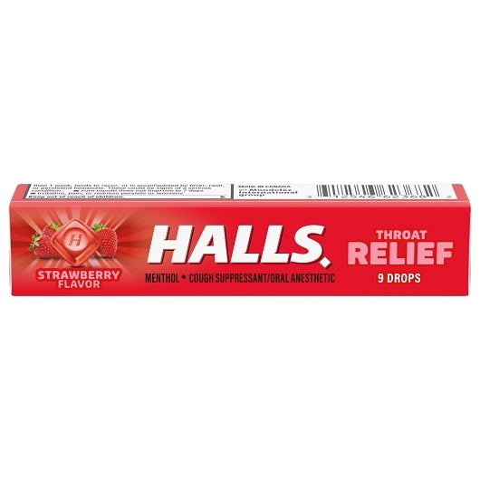 Halls Strawberry Cough Drops, 24 x 20 x 9 ct Case - DOT product image 3