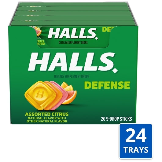 Halls Vitamin C Assorted Citrus Defense, 24 x 20 x 9 ct Case - Health & Personal Care