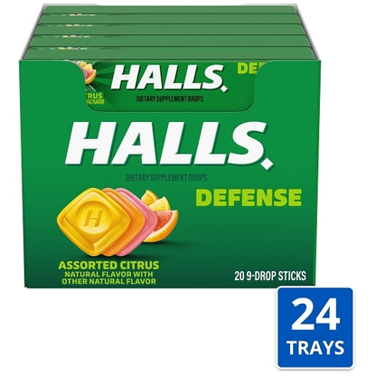 Halls Vitamin C Assorted Citrus Defense, 24 x 20 x 9 ct Case - Health & Personal Care