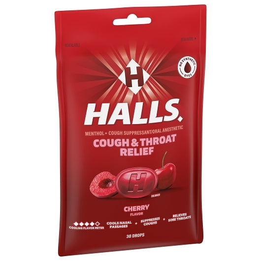 Halls Bag Cherry Cough Drops, 4 x 12 x 30 ct Case - DOT product image 5