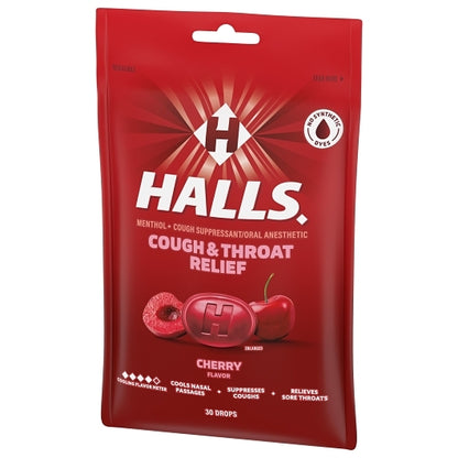 Halls Bag Cherry Cough Drops, 4 x 12 x 30 ct Case - DOT product image 7