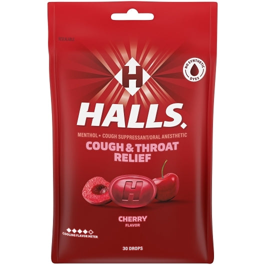 Halls Bag Cherry Cough Drops, 4 x 12 x 30 ct Case - DOT product image 4