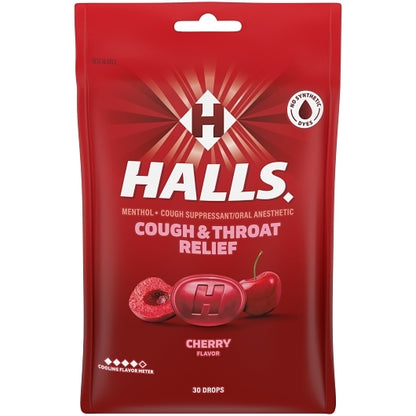Halls Bag Cherry Cough Drops, 4 x 12 x 30 ct Case - DOT product image 4