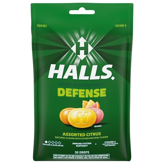 Halls Defense Citrus Cough Drops, 4 x 12 x 30 ct Case - DOT product image 2