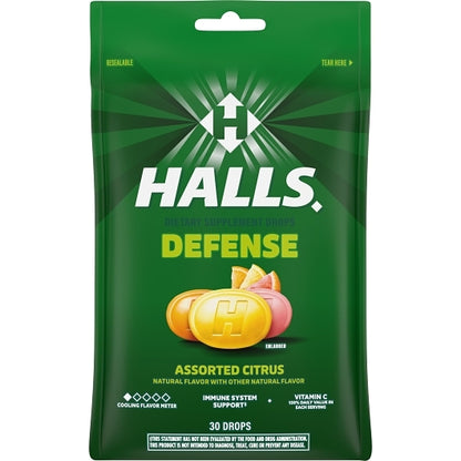 Halls Defense Citrus Cough Drops, 4 x 12 x 30 ct Case - DOT product image 3