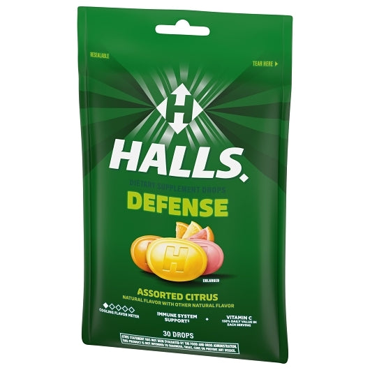 Halls Defense Citrus Cough Drops, 4 x 12 x 30 ct Case - DOT product image 7