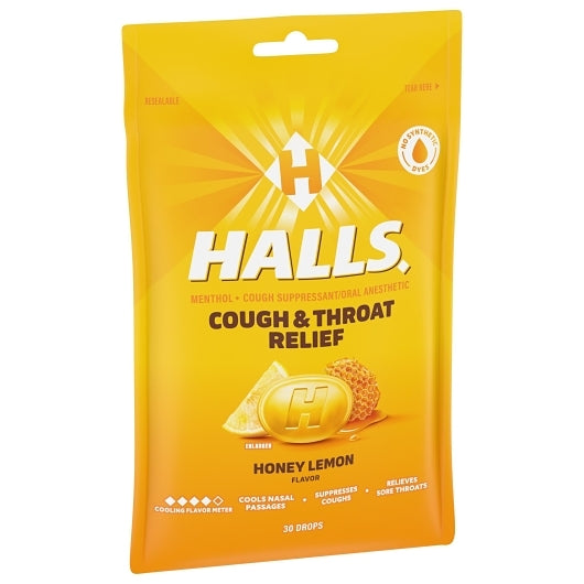 Halls Honey Lemon Cough Drops, 4 x 12 x 30 ct Case - DOT product image 5