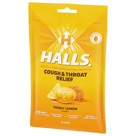 Halls Honey Lemon Cough Drops, 4 x 12 x 30 ct Case - DOT product image 7