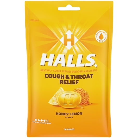 Halls Honey Lemon Cough Drops, 4 x 12 x 30 ct Case - DOT product image 4