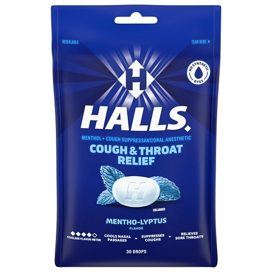 Halls Menthol Eucalyptus Cough Drops, 4 x 12 x 30 ct Case - DOT product image 2