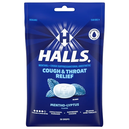 Halls Menthol Eucalyptus Cough Drops, 4 x 12 x 30 ct Case - DOT product image 2