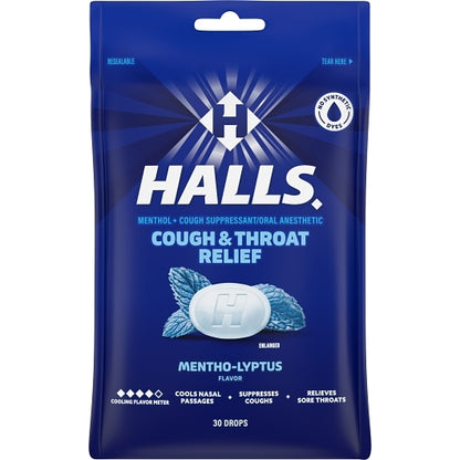 Halls Menthol Eucalyptus Cough Drops, 4 x 12 x 30 ct Case - DOT product image 3