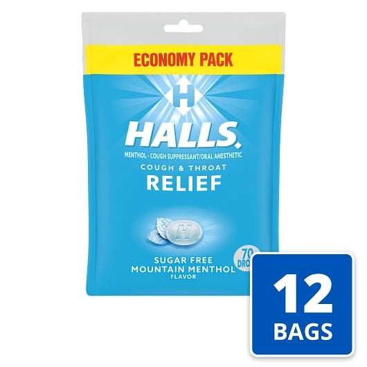 Halls Sugar Free Menthol Lyptus Mountain Menthol Eucalyptus Cough Drops, 12 x 70 ct Case - DOT product image 4