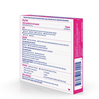 Benadryl Allergy Liqua-Gels Dye-Free Antihistamine 25 Mg Capsules, 4 x 6 x 24 ct Case - DOT product image 8