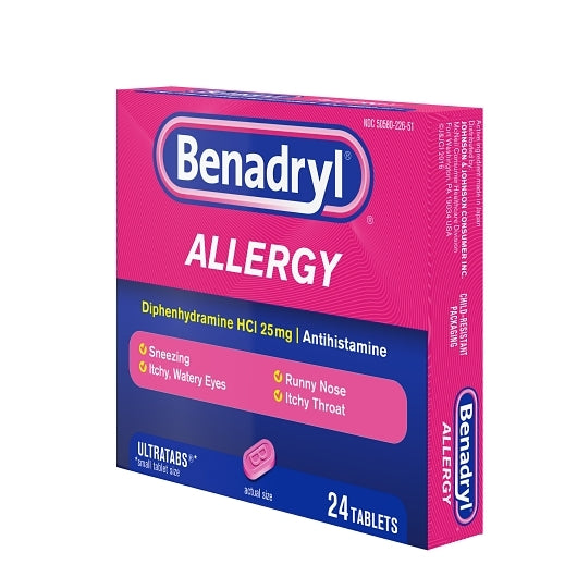 Benadryl Allergy Antihistamine 25 Mg Tablets, 4 x 6 x 24 ct Case - DOT product image 3