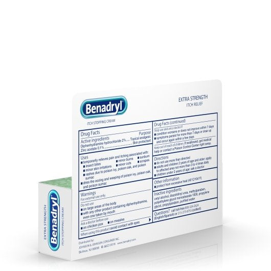Benadryl Topical Extra Strength Cream, 4 x 6 x 1 oz Case - Alternate product angle or state