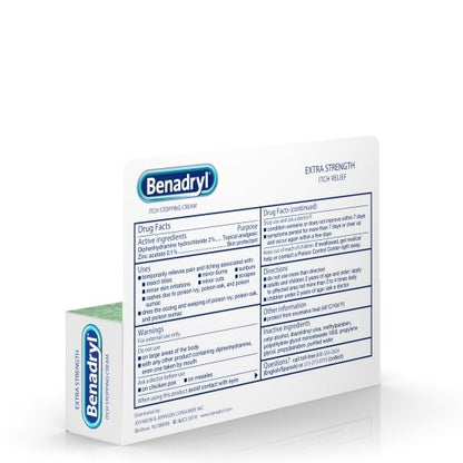 Benadryl Topical Extra Strength Cream, 4 x 6 x 1 oz Case - Alternate product angle or state