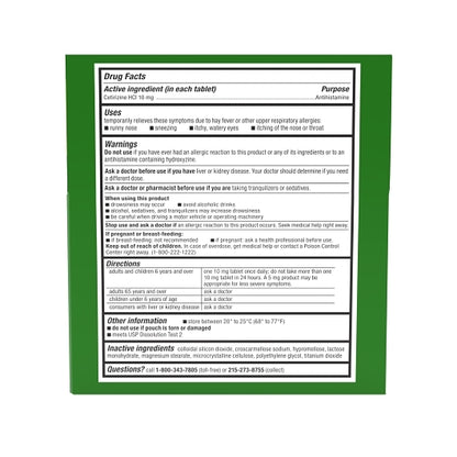 Zyrtec Allergy 10 Milligram Tablets, 6 x 4 x 14 ct Case - Alternate product angle or state