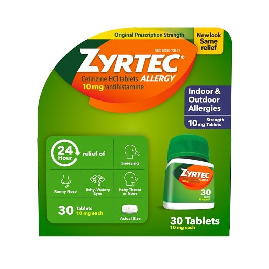 Zyrtec Tablet, 8 x 3 x 1 each Case - Health & Personal Care