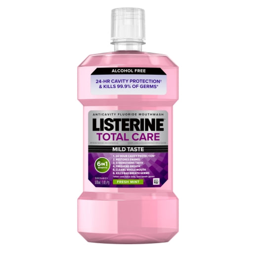 Listerine Total Care Zero Alcohol Fresh Mint Mouthwash, 6 x 500 ML Case - Health & Personal Care