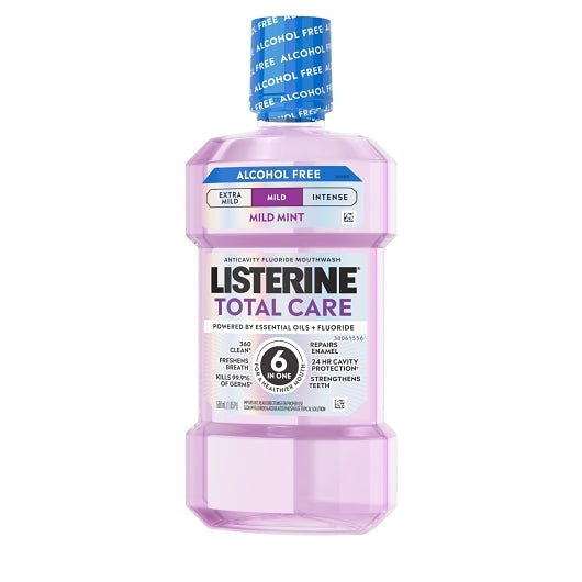 Listerine Total Care Zero Alcohol Fresh Mint Mouthwash, 6 x 500 ML Case - Alternate product angle or state