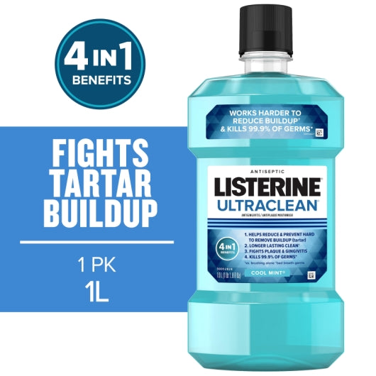 Listerine Antiseptic Ultraclean Cool Mint Mouthwash, 6 x 1 LT Case - DOT product image 4