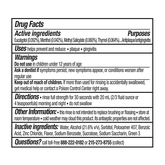 Listerine Antiseptic Ultraclean Cool Mint Mouthwash, 6 x 500 ML Case - Alternate product angle or state