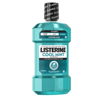 Listerine Antiseptic Cool Mint Mouthwash, 6 x 33.814 fl oz Case - DOT product image 2