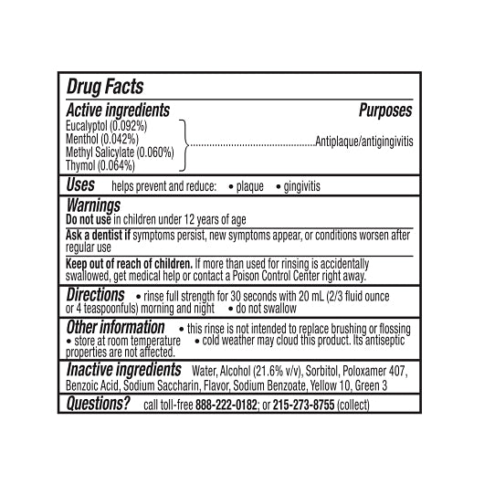 Listerine Antiseptic Freshburst Mouthwash, 6 x 500 ML Case - Health & Personal Care