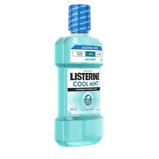Listerine Cool Mint Zero Alcohol Mouthwash, 6 x 500 ML Case - Alternate product angle or state
