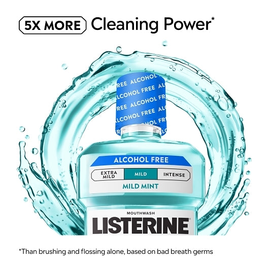 Listerine Cool Mint Zero Alcohol Mouthwash, 6 x 500 ML Case - DOT product image 3