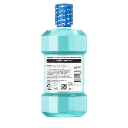 Listerine Cool Mint Zero Alcohol Mouthwash, 6 x 500 ML Case - Alternate product angle or state