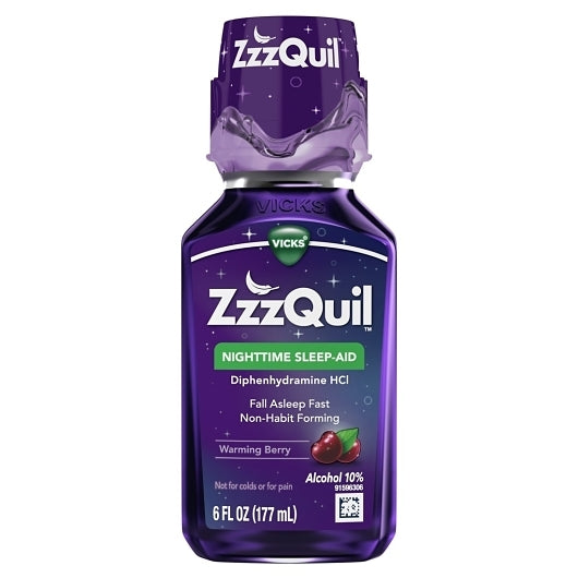 Vicks Zzzquil Night Time Sleep Aid Liquid, 1 x 3 x 12 ct Case - Health & Personal Care