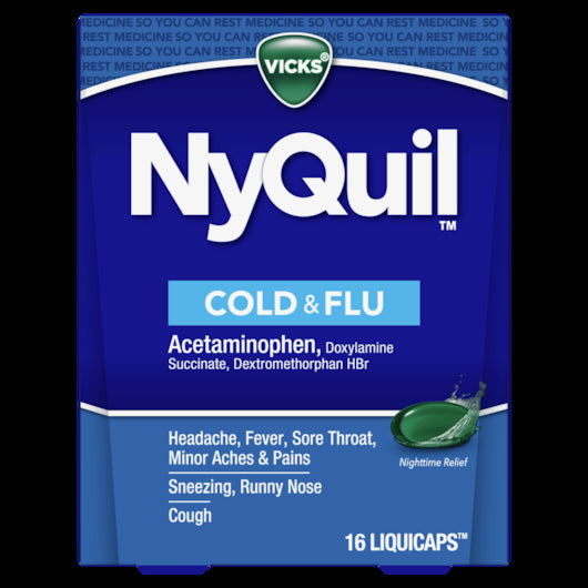 Vicks Nyquil Liquicaps, 4 x 6 x 16 ct Case - DOT product image 2
