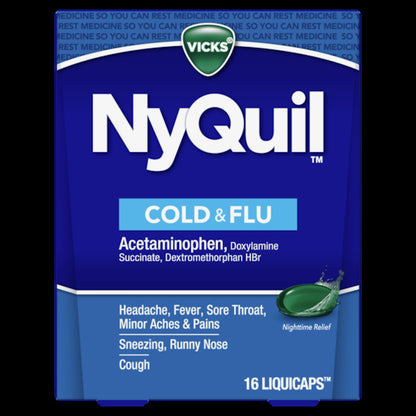 Vicks Nyquil Liquicaps, 4 x 6 x 16 ct Case - DOT product image 2