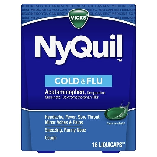 Vicks Nyquil Liquicaps, 4 x 6 x 16 ct Case - Health & Personal Care