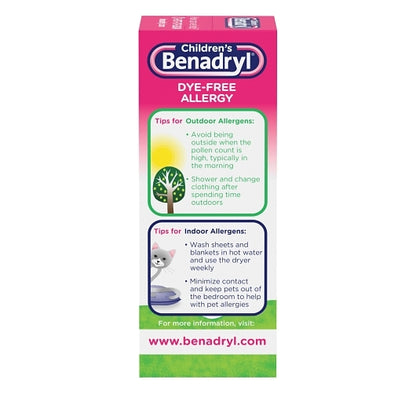 Benadryl Dye Free Allergy Liquid Bubblegum, 12 x 3 x 4 fl oz Case - DOT product image 3
