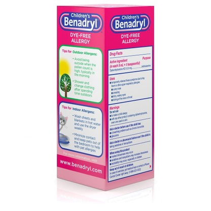 Benadryl Dye Free Allergy Liquid Bubblegum, 12 x 3 x 4 fl oz Case - DOT product image 5
