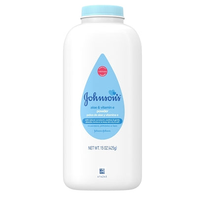Johnson's Baby Powder Aloe & Vitamin E With Corn Starch, 8 x 3 x 15 oz Case - Health & Personal Care