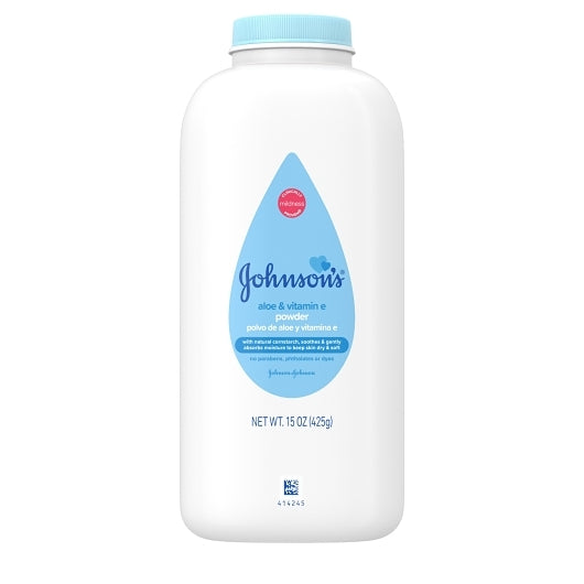 Johnson's Baby Powder Aloe & Vitamin E With Corn Starch, 8 x 3 x 15 oz Case - Health & Personal Care